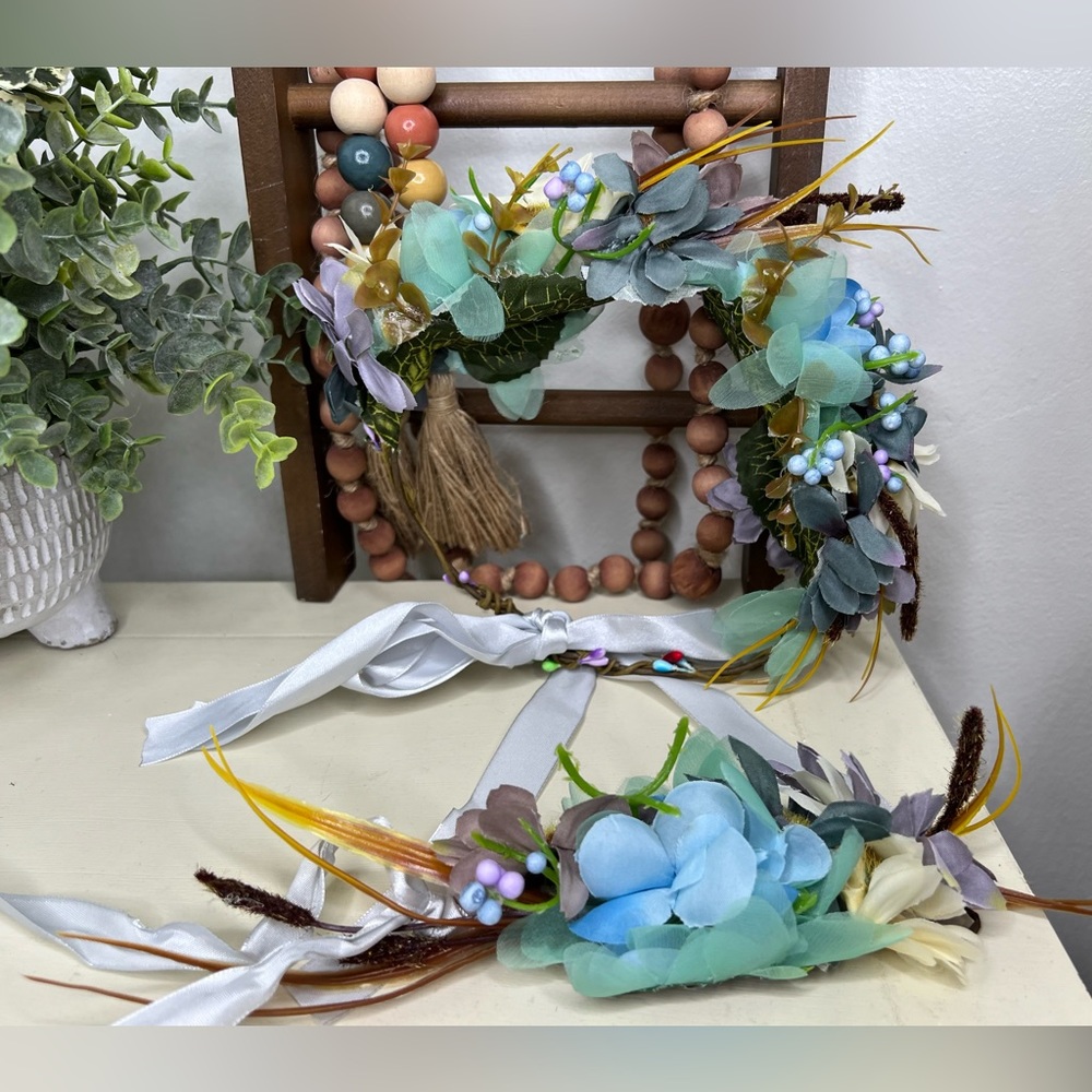 Brand new-Wedding-Bride Boho Headband with Groom boutonniere
